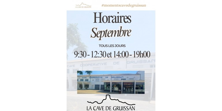 Horaires Septembre