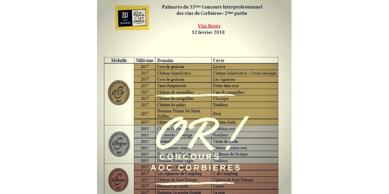 Or Concours AOC CORBIERES
